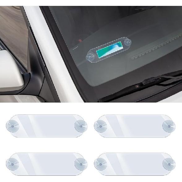 2PCS EZ Pass Holder, EZ Pass Strips With Adhesive And Strong Suction Cups, Toll Pass Windshield Mount Easy To Tall And Remove, Toll Pass Holder