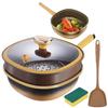Titanium Alloy Non-Stick Pot With Lid Non Stick Frying Pans Titanium Pans For Cooking With Ergonomic Stay-Cool Handles