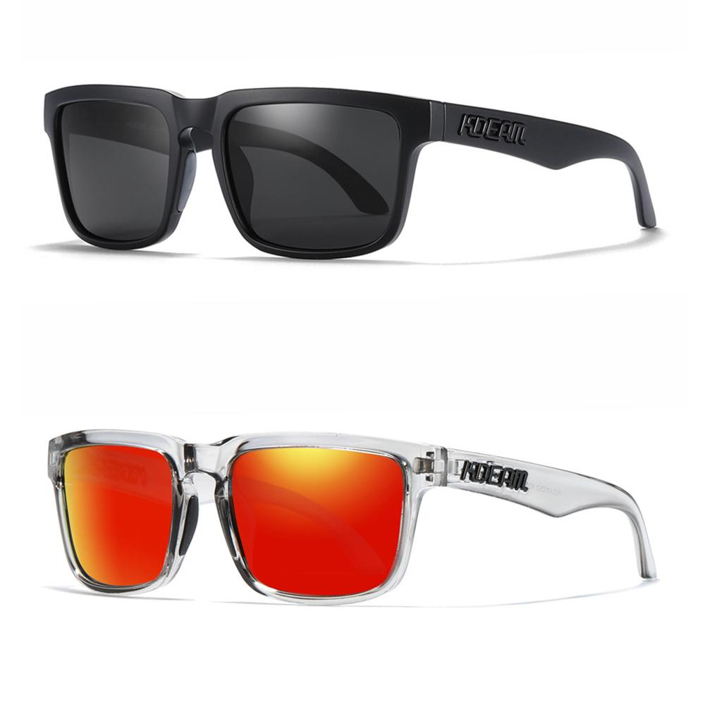 2PCS - KDEAM Brand Original Design Men Square Polarized Sunglasses Fishing Fashion Women Sun Glasses Colorful Eyewear