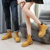 Couple rhubarb boots women's new hollowed-out breathable tooling short boots small size thick-soled inner height-increasing mountaineering boots men