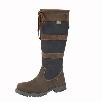 Womens/Ladies Waxy Leather Long Calf Boots