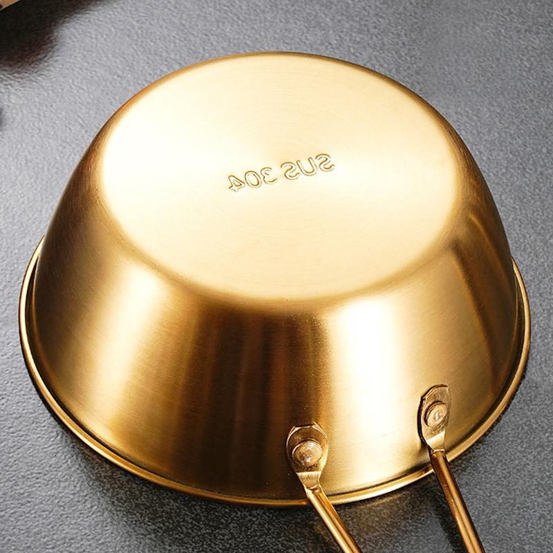 304Stainless Steel Household Korean Cuisine Bowl With Handle Rice Wine Bowls Sauce Seasoning Dish Food Serving Kitchen Tableware