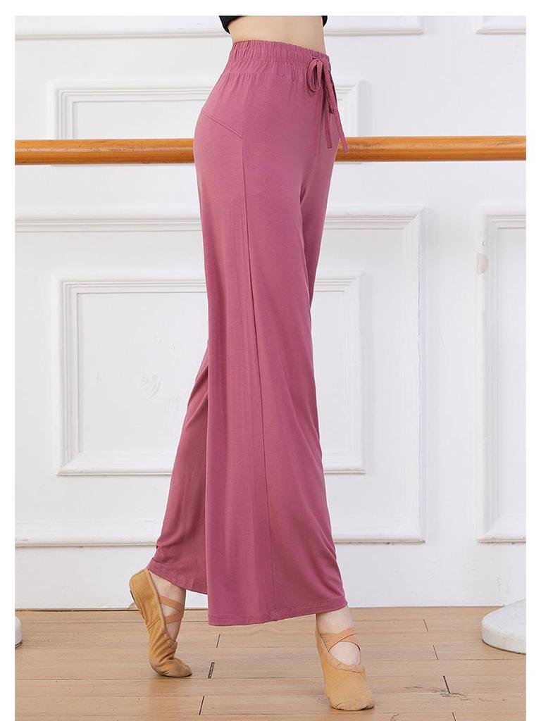 Damen Übergröße Modern Dance Modal Weitbein-Hose für Frühling/Sommer - Locker, Klassischer Chinesischer Stil Übungskleidung