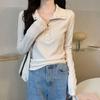 Herbst- und Winterdesign Heißes Mädchen Schlankes Langarm-T-Shirt Damen Unterwäsche Strickoberteil