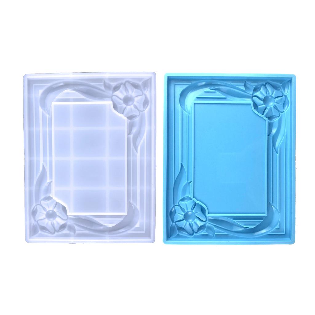 Photo Frame Decor Silicone Mold Semi-stereoscopic Flower Epoxy Mold Resin Casting Pendant Mold Suitable for Diy Craft