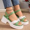 Fashion Fashion Platform Sandals Women Ankle Buckle Thick Sole Rome Sandals Brand Woman Shoes Summer Open Toe Cross Band Sandalias Mujer