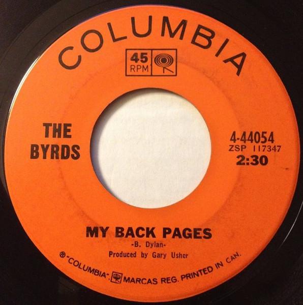 

7inch Record BYRDS My Back Pages Renaissance Fair 444054 Columbia 1967 Canada Rock Used
