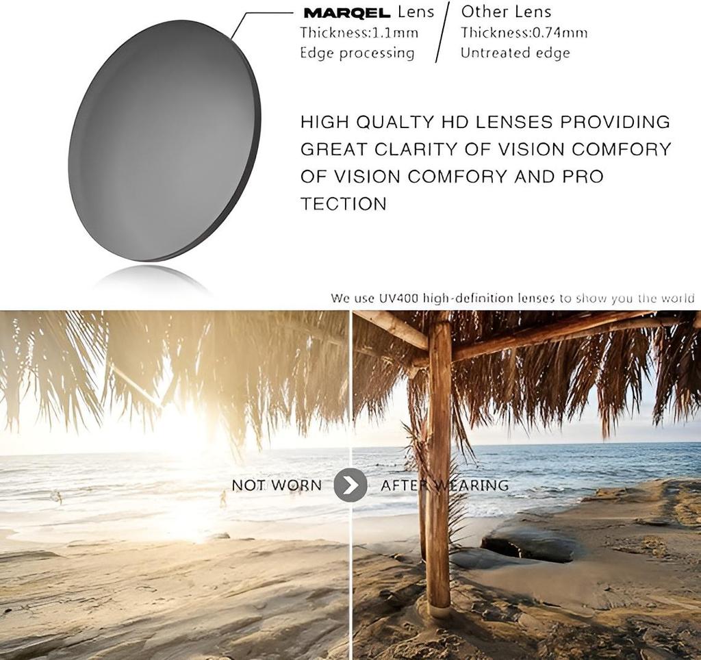 Brandneue MARQEL Herren-Sonnenbrille, 100 % UV400, modisch, klassisch, verspiegelte Qualitätsgläser, L6500