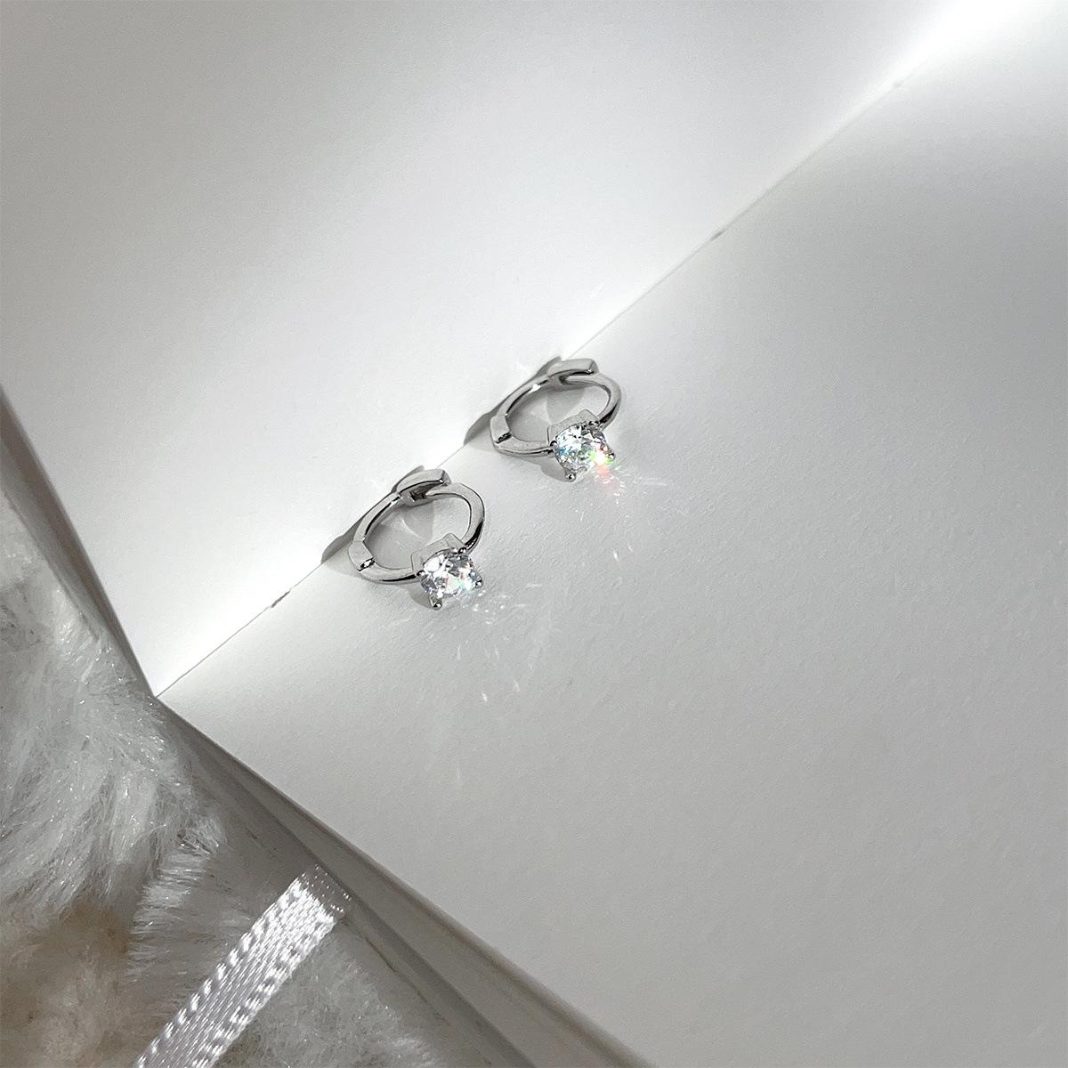 

Dopamine color zircon ear buckle women s simple fresh sterling silver ear buckle ins temperament fashionable new ear jewelry 925 silver