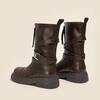 Boots Women's Boots 2025 New Autumn and Winter Fashion Retro Tall Knight Boots Medium Boots Long Boots Brown Martin Boots