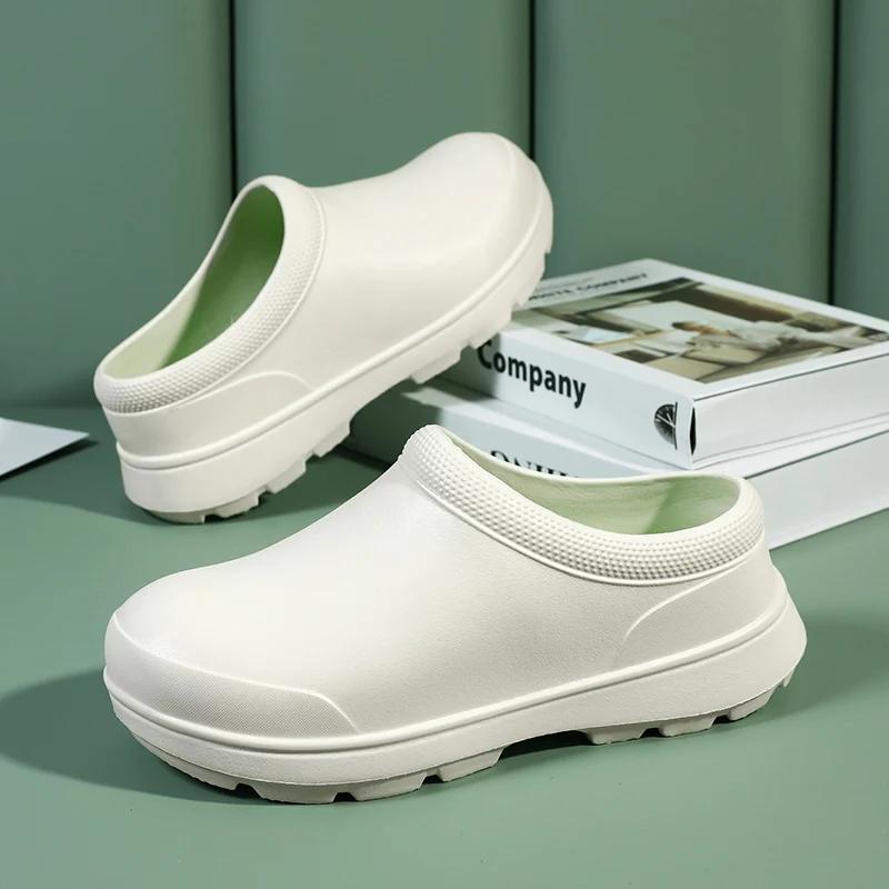 New Men Women EVA Chef Shoes Non-slip Waterproof Oil-proof Shoes Comfortable Workers Slippers Outdoor Fishing Shoes