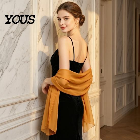 Comoda Coperta per Eventi Speciali Sciarpe e Coprispalle da Donna Abiti da Sera, Foulard da Matrimonio Trasparente Sposa, Sciarpa in Chiffon Morbida Abito Formale Donna, Elegante