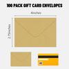 100 Pack Gift Card Envelopes 4 x 2.75 Inches Mini Envelopes 120 GSM Small Paper Business Gift Card Holders Bulk Compact Greeting Card Envelope Po