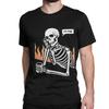 Novelty Skeleton Eternal Lovers  TShirt for Men O Neck Cotton T Shirt    I Am Fine  Short Sleeve Tees Party Tops