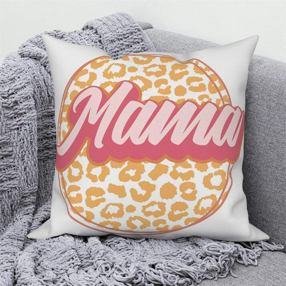 Flower Alphabet Pillowcase Cushion Cover Mother's Day  Car Sofa Home Decor Mom Gift