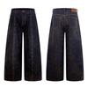 Mens Baggy Jeans American Vintage Snowflake Distressed Loose Wide Leg High Street Hip Hop Pants