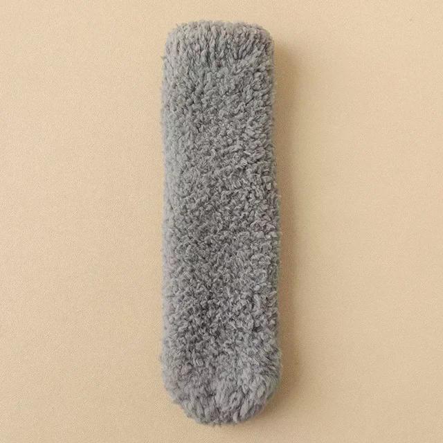 Women Men Slipper Socks Coral Plush Couples Winter Snow Solid Color Thickened Moonlight Chrismas Mid Tube Socks No Hair Loss