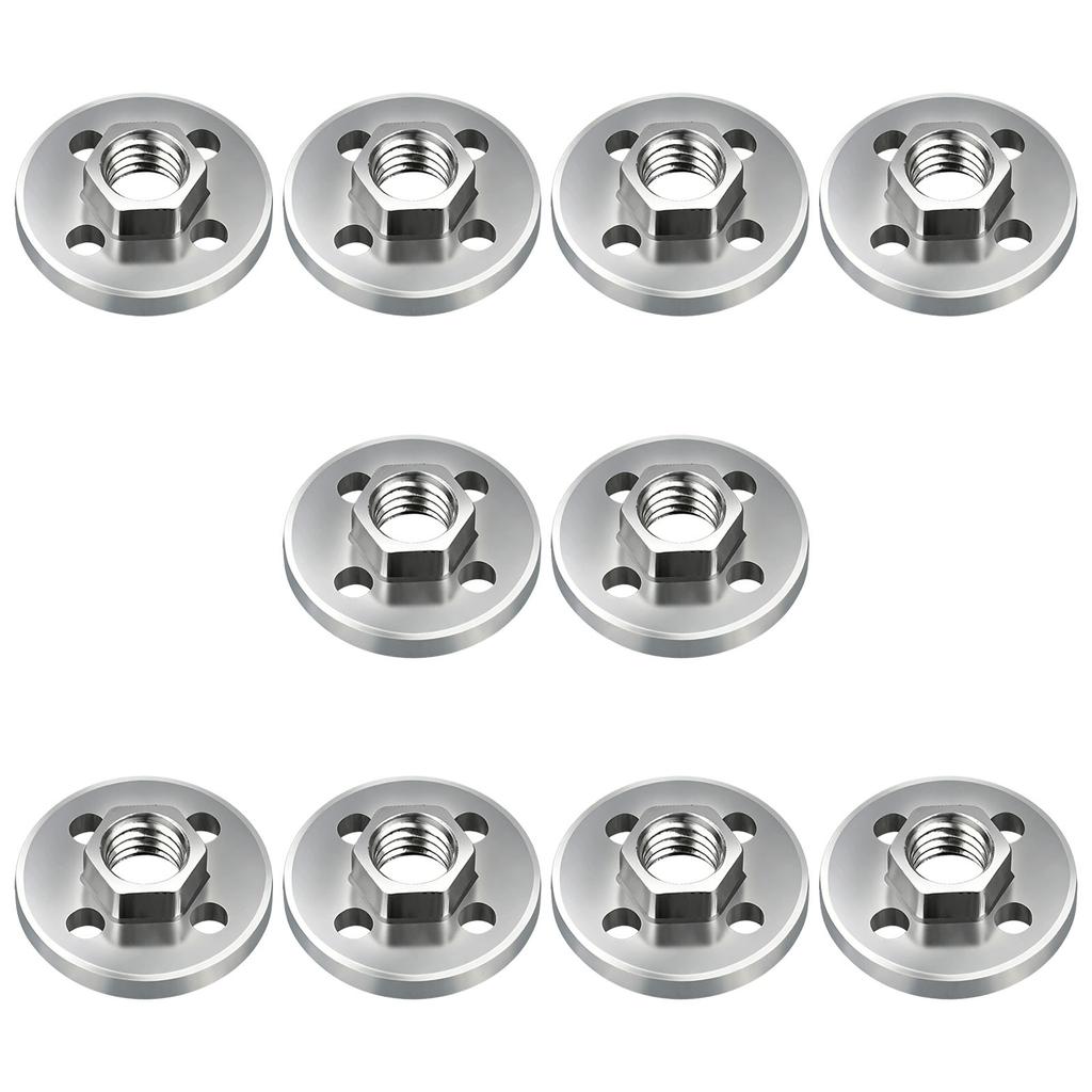10Pieces Heavy Duty Universal Angled Grinder Backing Plates for 100mm Models Four Hole Hex Design Alloy Material Secure