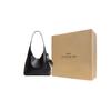 Coach Brooklyn 28 Logo Leather Tote Bag Women Tote Bags Black Brown CBH44-LHPMZ
