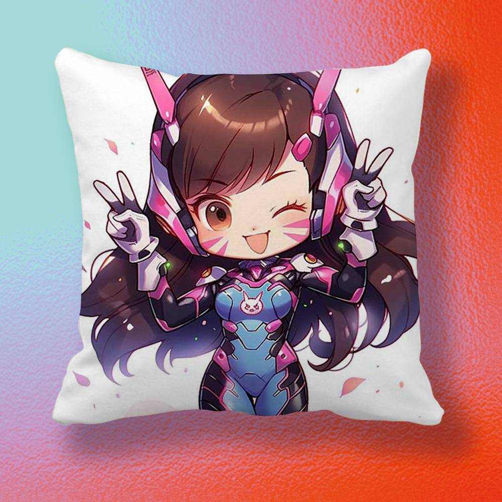 Pop Game OOverwatch Doublesided printed pillow cover Solid color minimalist pillowcase fits all bedroom styles