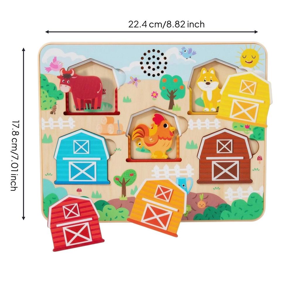Animal Sound Matching Puzzle Board Fine Motor Skill Building for Home, Classroom