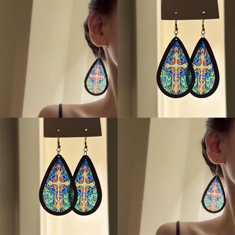 Orecchini Pendenti Etnici in Legno a Forma di Goccia d'Acqua - Semplici, Retrò, Eleganti, Versatili Accessori per Orecchie.