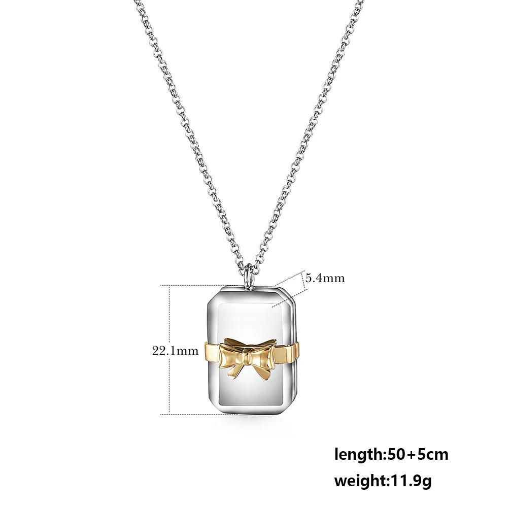 Elegant Pendant Necklace with Photo Locket and Bow
