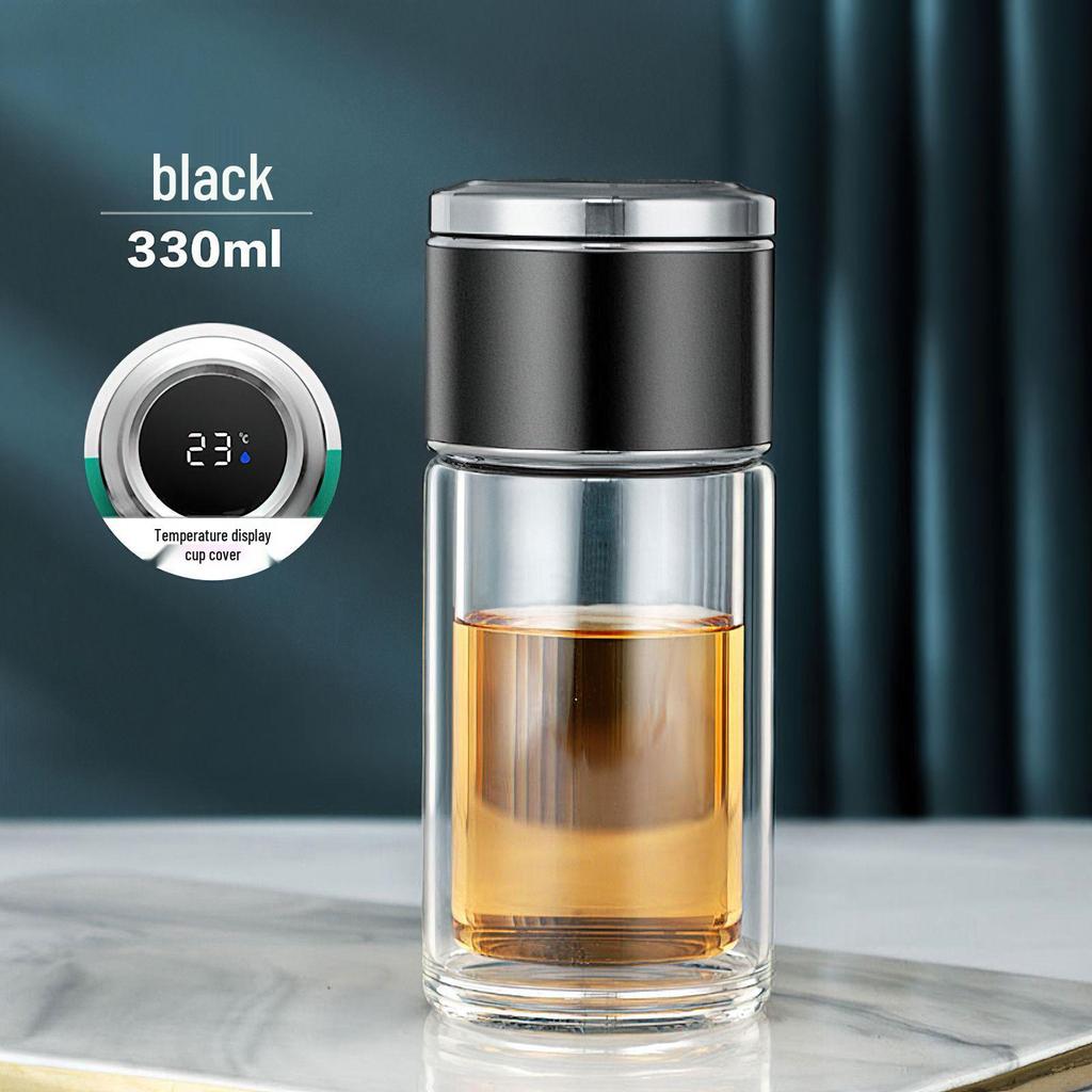 Mini Teacup with Double Layer Insulation and Tea-Water Separation – Portable Travel Glass
