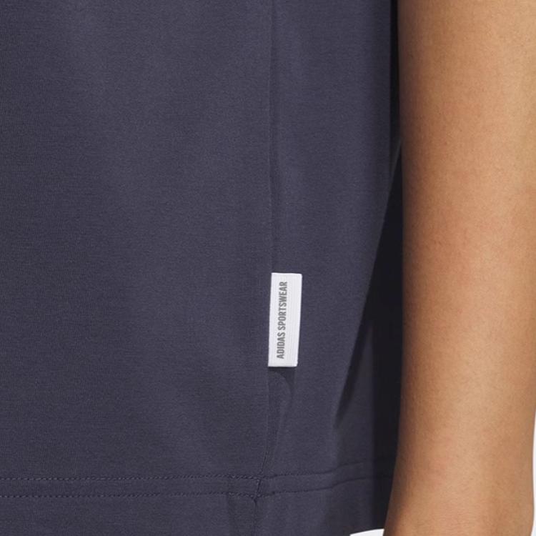 Adidas Sport Training Casual Round Neck Short Sleeve T-Shirt Women Tops Navy IS7404