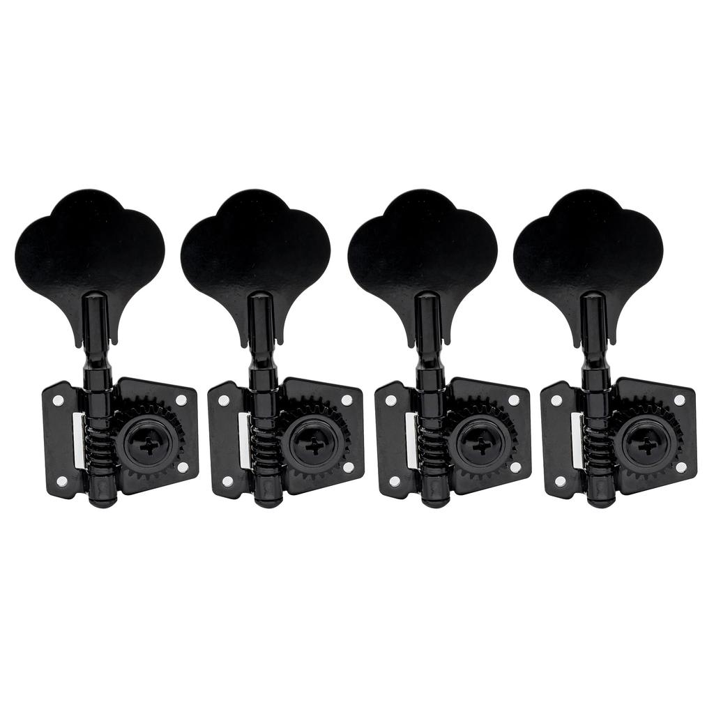 Musiclily Style Bass Tuning Black 4-in-line Open-gear Pegs,