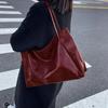 Tote Bags for Women Large Capacity Underarm Pouch Soft Pu Leather Shoulder Bag Retro Casual Handbag Portable Bucket Bag 2025 New