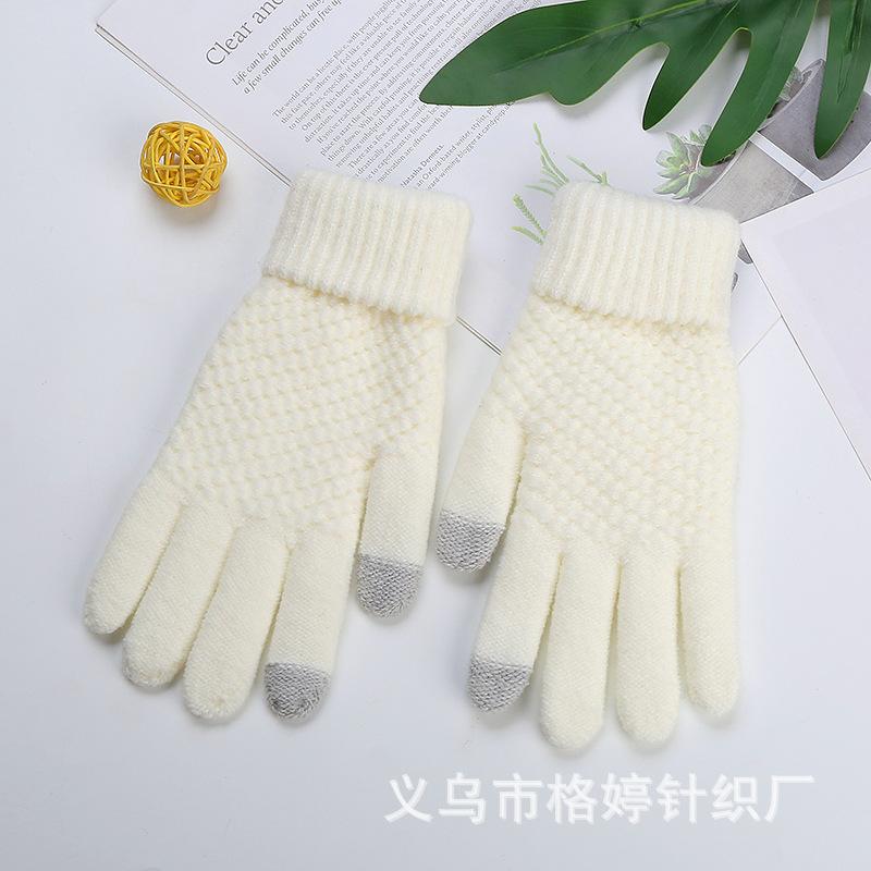 

Factory direct sales men s and women s jacquard fleece thickened couple imitation wool білий