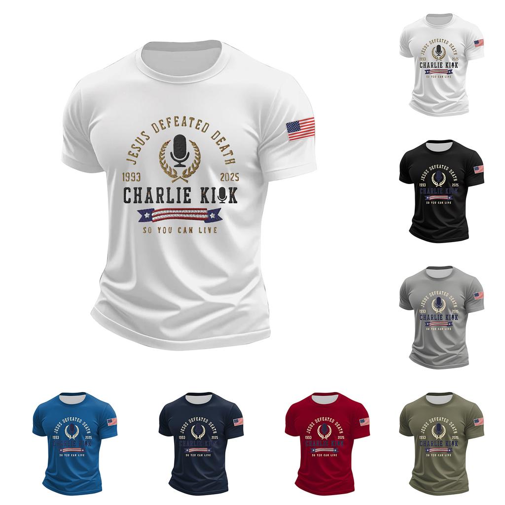 Men's Printed Short Sleeve T-Shirt Men's Loose Casual Short Sleeve Top