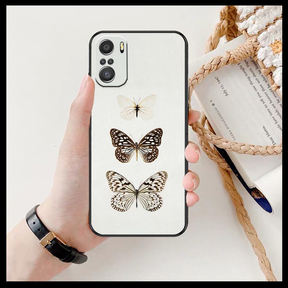 Schöne Schmetterlingsmuster Handyhülle für xiaomi redmi 11 Lite pro Ultra 10 9 8 MIX 4 FOLD 10T Schwarze Hülle Silikon Rückseite Hübsch