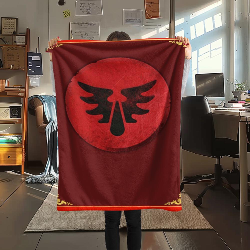 1Pc Blood Angels Cool Print Flannel Blanket, High Quality Comfortable for All Seasons, Home Decor, Warmth and Comfort, Perfect for Christmas Gifts 09