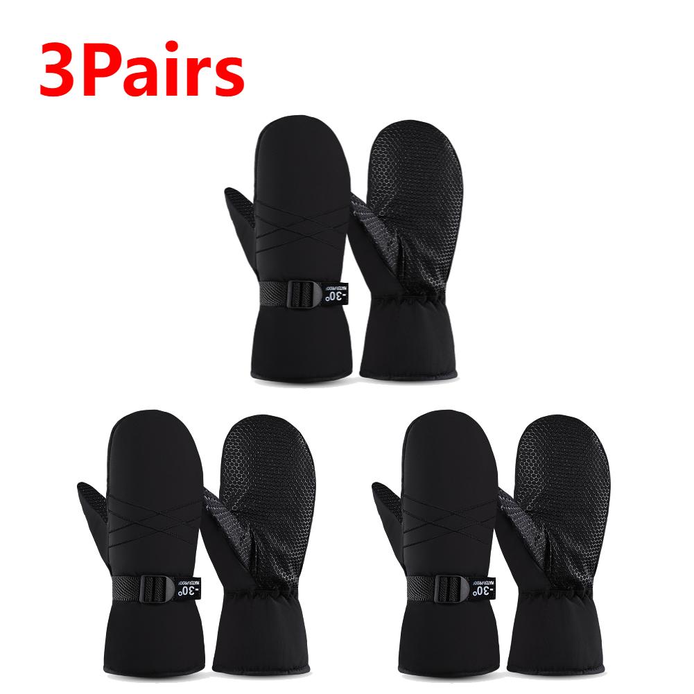 Ski Mittens Waterproof Snow Gloves Thermal for Men Women Windproof Lining Adjustable Wrist Strap Snowboarding Winter Gear