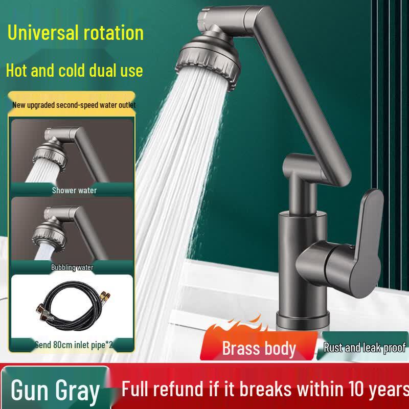 

Wall-Mounted Mechanical Arm Bathroom Faucet