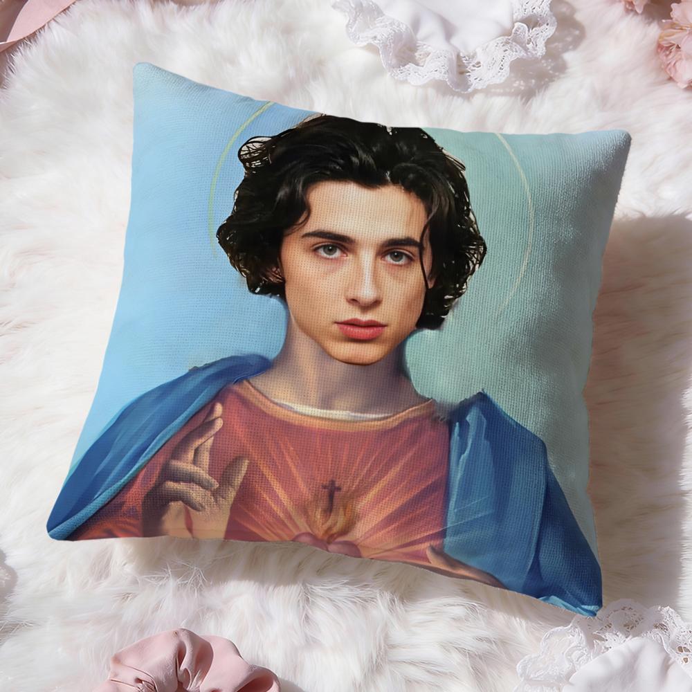Hot T-Ttimothee Chalamet Cushion Cover Soft Washable Pillow Case Multi-Scene For Couch Bed Travel Office Use