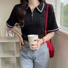 Lapel Shirt Short-sleeved T-shirt for Women Summer New Loose College Style Student Versatile Bestie Outfit