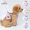 Classic Pet Harness and Leash Set,Floral Dog Backpack Chest Harness Adjustable Size for Small To Medium Dogs and Cats Puppy Accessories