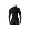 Under Armour Logo Print Mock Neck Slim Fit Long Sleeve T-Shirt Men Tops Black 1358645-001
