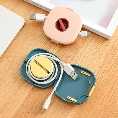 Otočný multifunkční úložný box na datový kabel, box na třídění datového kabelu mobilního telefonu, navíječ nabíjecího kabelu sluchátek, 1ks