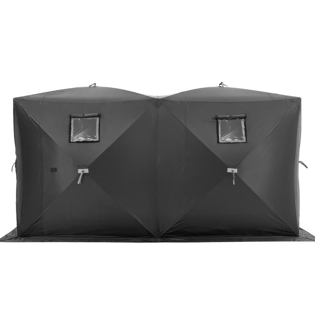 Portable Ice Shelter, 6-8 Person Pop-Up Ice Fishing Tent, 70 Square Feet Fishable Area, Ice Shanty for Winter Fishing, Waterproof Oxford Ice Cube with