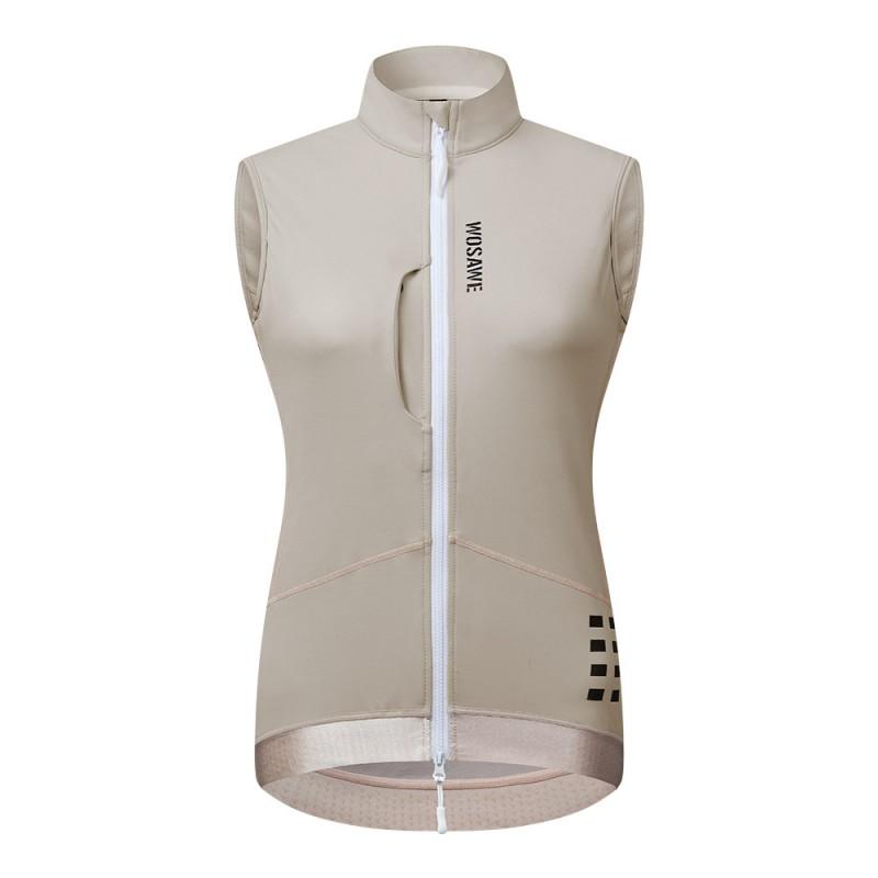 Womens Windproof Thermal Cycling Vest Sleeveless Fleece-Lined Winter Bike Jersey Road