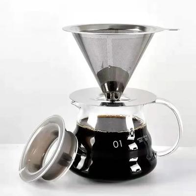 Wiederverwendbarer Kaffeefilterhalter, doppelschichtiger Kaffee-/Teesieb aus Edelstahl, Kaffeezubehör, Werkzeug zur Kaffeezubereitung