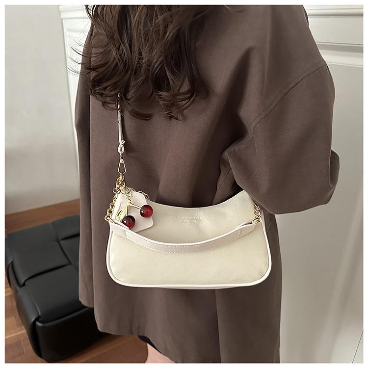 Faux Suede Crescent Moon Bag For Women, Minimalist Shoulder Crossbody Purse, Casual Single Strap Handbag