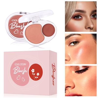 Double Mix Blush Clay Mīksts un delikāts kontūru veidojošs kartupeļu biezeni 2 krāsu sejas balināšanas putas vaigu sārtuma pastas paplāte