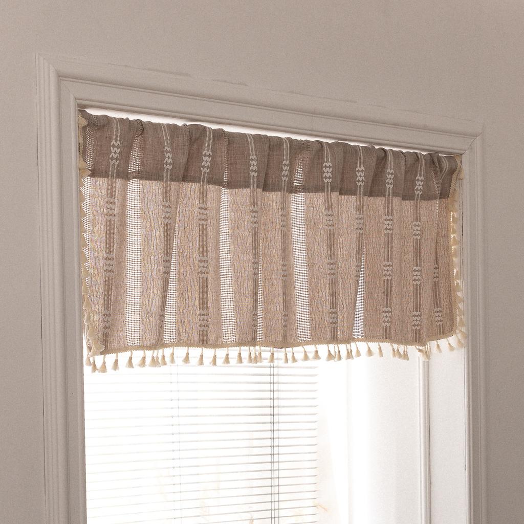 Hot Sale European Simple Kitchen Coffee Curtain Finished Piercing Rod Small Curtain Short Curtain Half Curtain