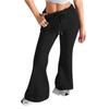 Ladies Fashion Loose Draw String Waist Solid Color Cargo Pants Leisure Flares