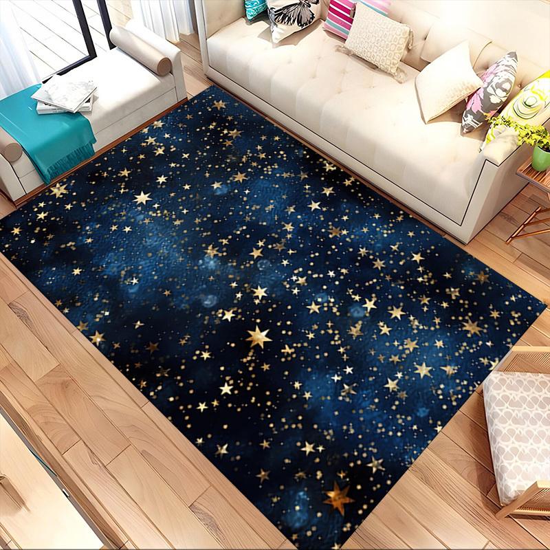 Stars Night Crystal Velvet Office chair mat Area Rug - Non-Slip, Floor Mat, Office Desk Chair Rugs,Christmas Gift-1106102